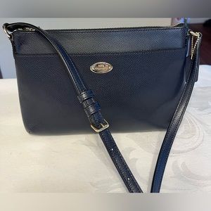 Coach Leather Crossbody Purse Dark Navy NEW